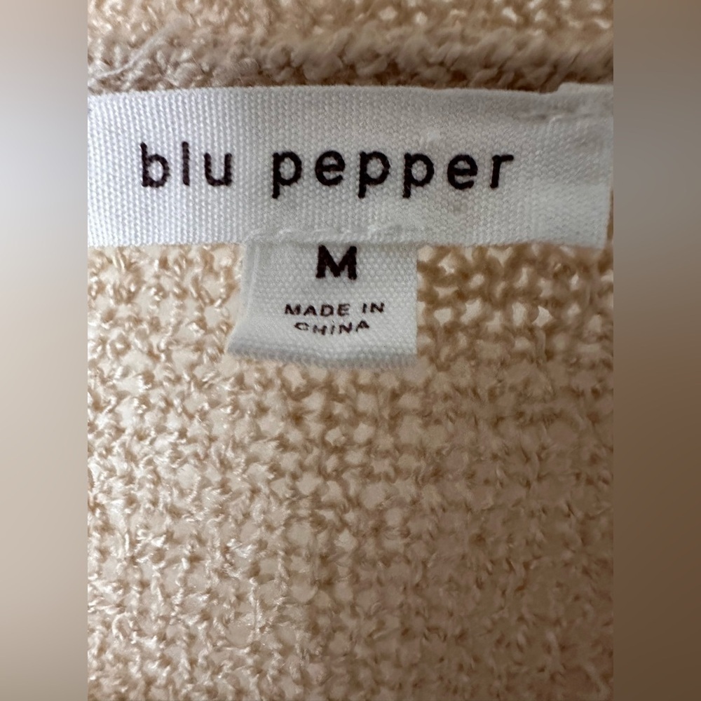 Blu Pepper Tan Knit Cardigan Sweater Medium - Picture 5 of 6
